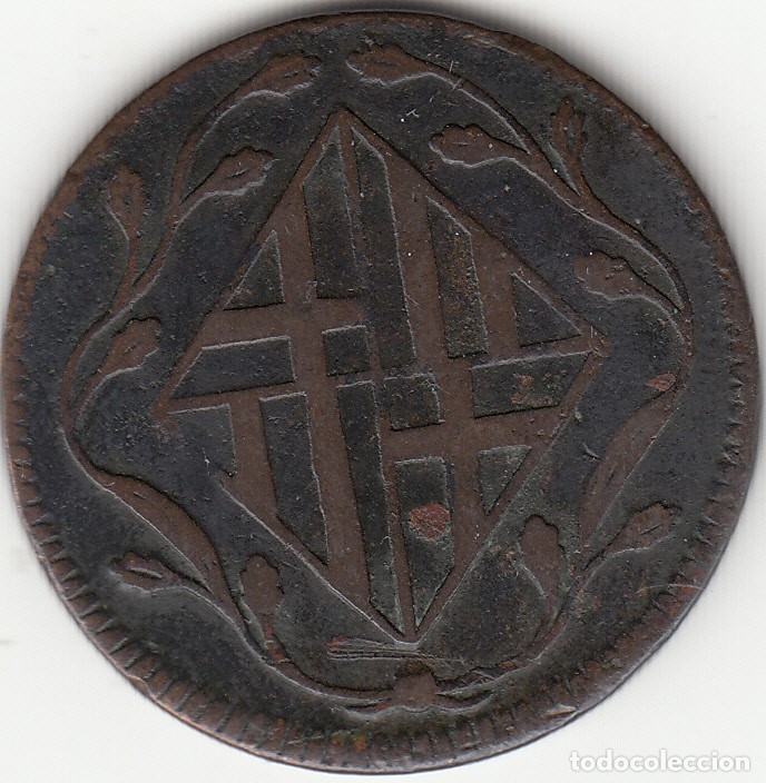 Monedas de Espa&ntilde;a: JOSE NAPOLEON: 4 CUARTOS 1814 BARCELONA - Foto 2