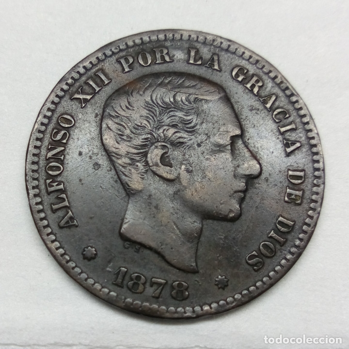 Monedas de Espa&ntilde;a: MONEDA DE COBRE - 5 C&Eacute;NTIMOS DE ALFONSO XII 1878 - Foto 1