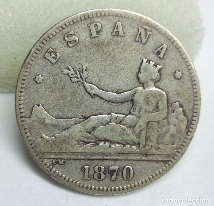 Monedas de Espa&ntilde;a: MONEDA DE PLATA - 2 PESETAS DE 1870 - Foto 1