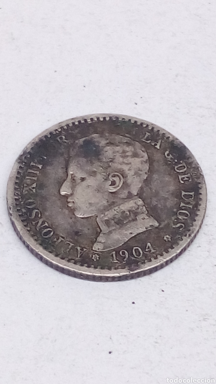 Monedas de Espa&ntilde;a: Moneda de plata 50cent 1904 - Foto 2