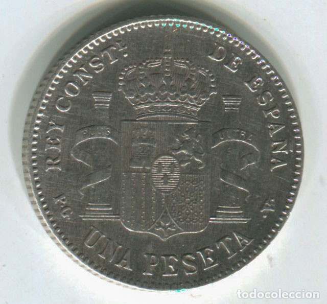 Monedas de Espa&ntilde;a: Alfonso XIII. peseta 1896. - Foto 1