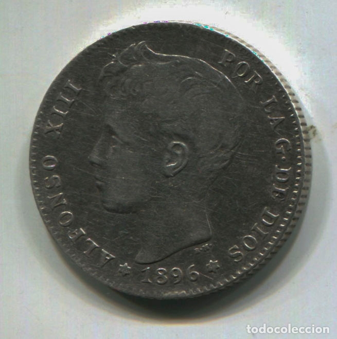 Monedas de Espa&ntilde;a: Alfonso XIII. peseta 1896. - Foto 3