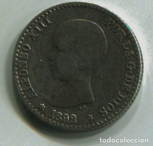 Monedas de Espa&ntilde;a: Alfonso XIII. 50 centimos 1892 - Foto 1