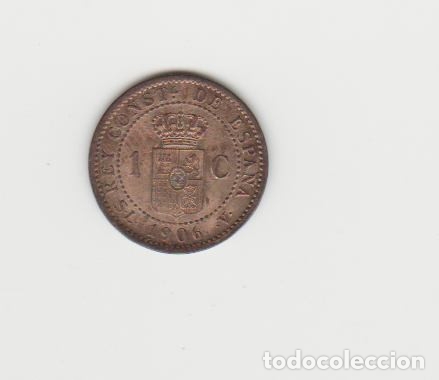 Monedas de Espa&ntilde;a: ALFONSO XIII- 1 CENTIMO-1906*6 SLV-SC - Foto 2