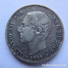 Monedas de España: MONEDA DE 2 PESETAS DE PLATA DE 1882, ALFONSO XII.