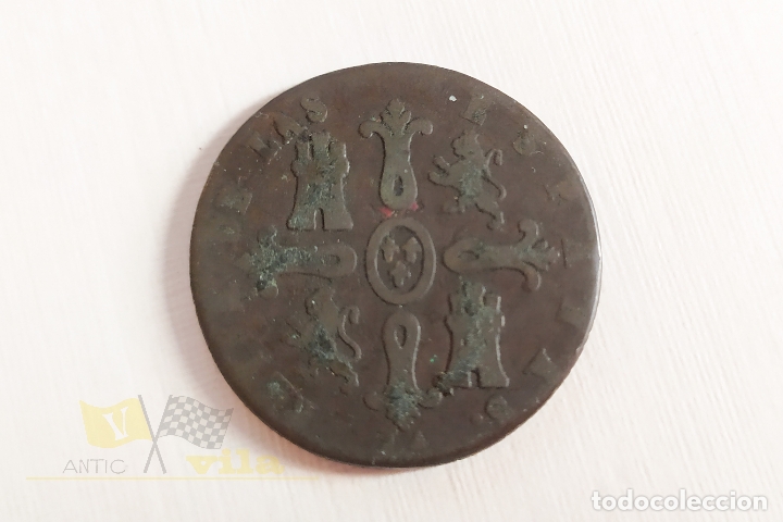 Monedas de Espa&ntilde;a: Moneda de 8 maravedis de Isabel II - 1849 - Foto 3
