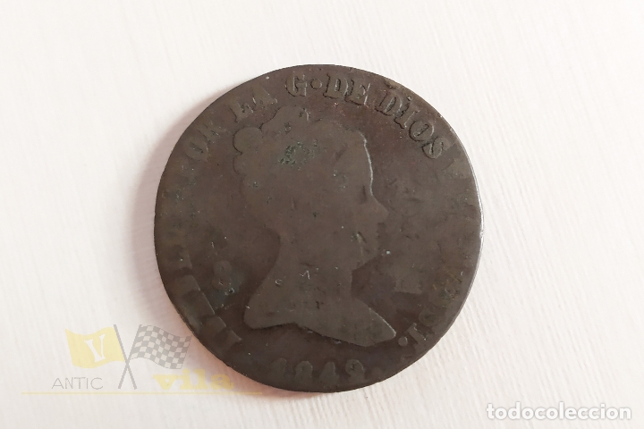 Monedas de Espa&ntilde;a: Moneda de 8 maravedis de Isabel II - 1849 - Foto 1