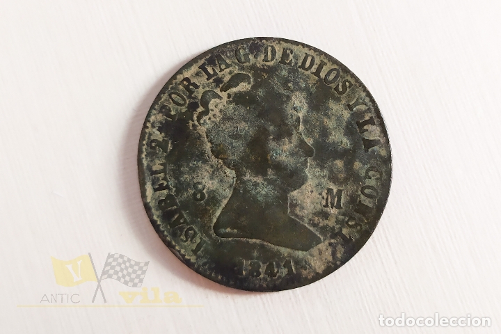 Monedas de Espa&ntilde;a: Moneda de 8 maravedis de Isabel II - 1841 - Foto 1