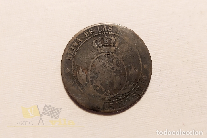 Monedas de Espa&ntilde;a: Moneda de Isabel II - C&eacute;ntimos de Escudo - 1868 - Foto 3