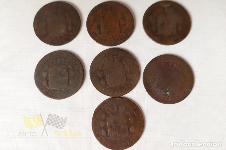 Monedas de Espa&ntilde;a: Lote de 7 Monedas del Alfonso XII - 5 C&eacute;ntimo - 1877 - Foto 5