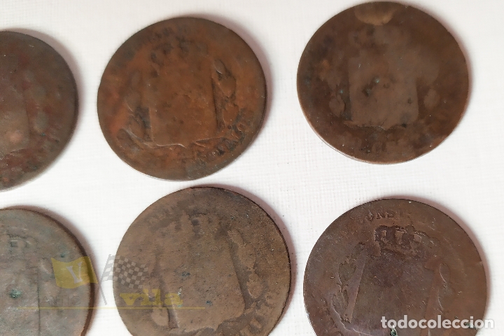 Monedas de Espa&ntilde;a: Lote de 7 Monedas del Alfonso XII - 5 C&eacute;ntimo - 1877 - Foto 7