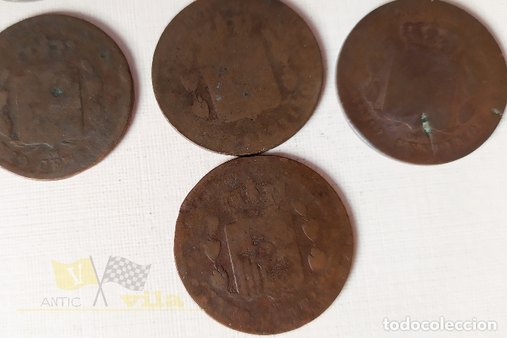Monedas de Espa&ntilde;a: Lote de 7 Monedas del Alfonso XII - 5 C&eacute;ntimo - 1877 - Foto 8