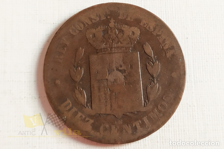 Monedas de Espa&ntilde;a: Moneda de Alfonso XII - 10 C&eacute;ntimos - 1877 - Foto 4