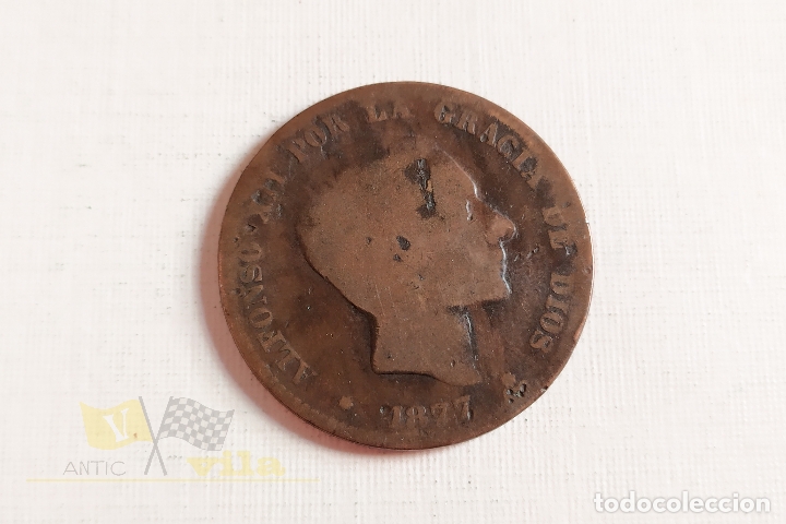 Monedas de Espa&ntilde;a: Moneda de Alfonso XII - 10 C&eacute;ntimos - 1877 - Foto 1