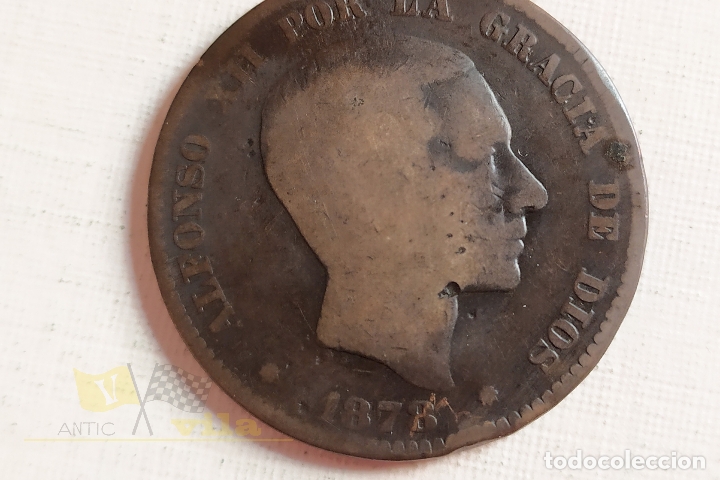 Monedas de Espa&ntilde;a: Moneda de Alfonso XII - 10 C&eacute;ntimos - 1878 - Foto 2
