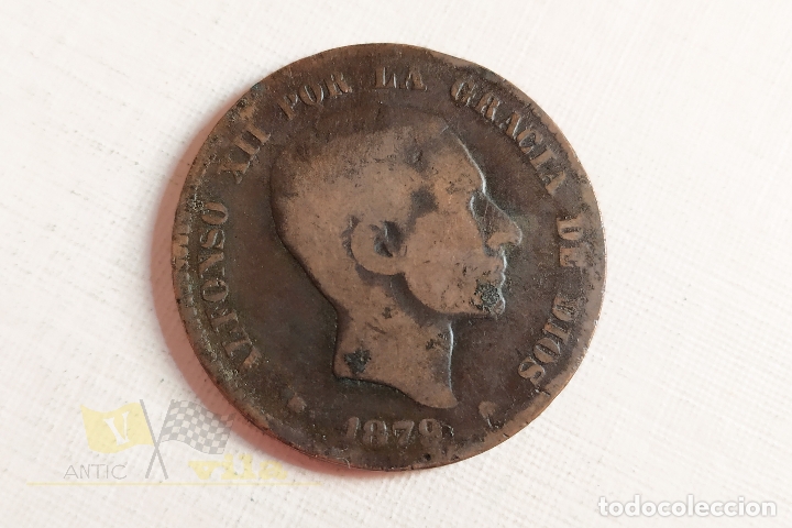 Monedas de Espa&ntilde;a: Moneda de Alfonso XII - 10 C&eacute;ntimos - 1879 - Foto 1