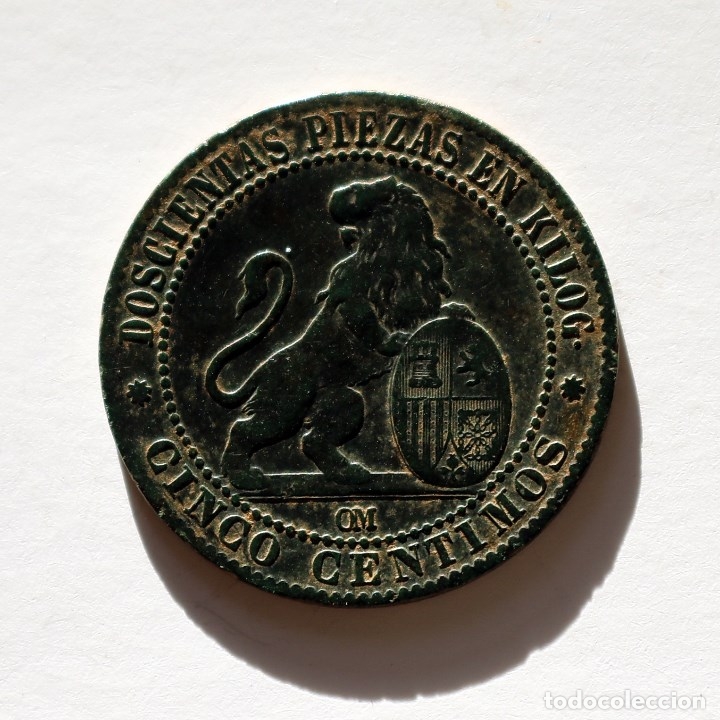 Monedas de Espa&ntilde;a: 5 CENTIMOS GOBIERNO PROVISIONAL 1870 - Foto 1