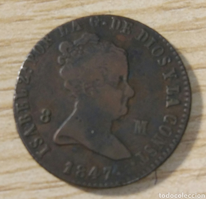 Monedas de Espa&ntilde;a: 8 maraved&iacute;s Isabel II 1847 Jubia - Foto 2