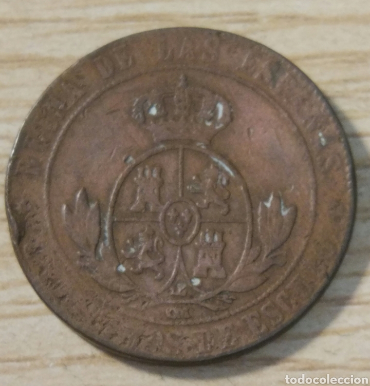 Monedas de Espa&ntilde;a: 5 c&eacute;ntimos de Escudo Isabel II 1868 - Foto 1