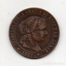 Monedas de España: ISABEL II. 5 CÉNTIMOS. AÑO 1867. CECA DE BARCELONA.. Lote 182203213