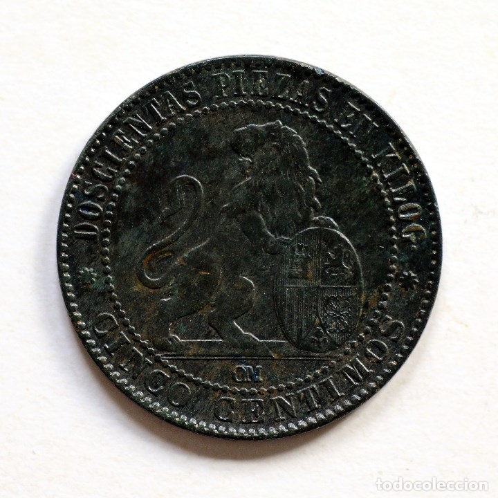 Monedas de Espa&ntilde;a: 5 CENTIMOS GOBIERNO PROVISIONAL 1870 - Foto 1