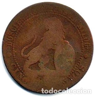 Monedas de Espa&ntilde;a: 5 C&Eacute;NTIMOS GOBIERNO PROVISIONAL 1870. - Foto 2