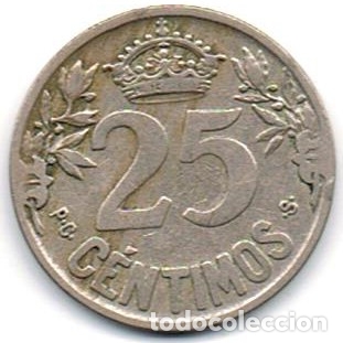 Monedas de Espa&ntilde;a: 25 C&Eacute;NTIMOS ALFONSO XIII 1925. - Foto 2