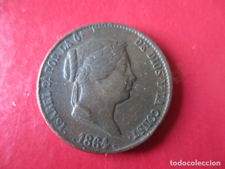 Monedas de Espa&ntilde;a: Isabel II. 25 centimos de real. 1864 Segovia. - Foto 1