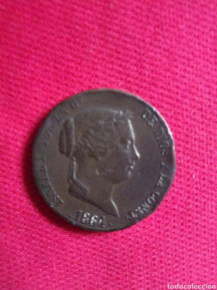 Monedas de Espa&ntilde;a: 25 CENT. DE REAL 1864 ISABEL II - Foto 2