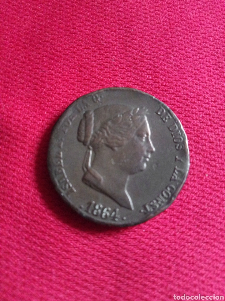 Monedas de Espa&ntilde;a: 25 CENT. DE REAL 1864 ISABEL II - Foto 3
