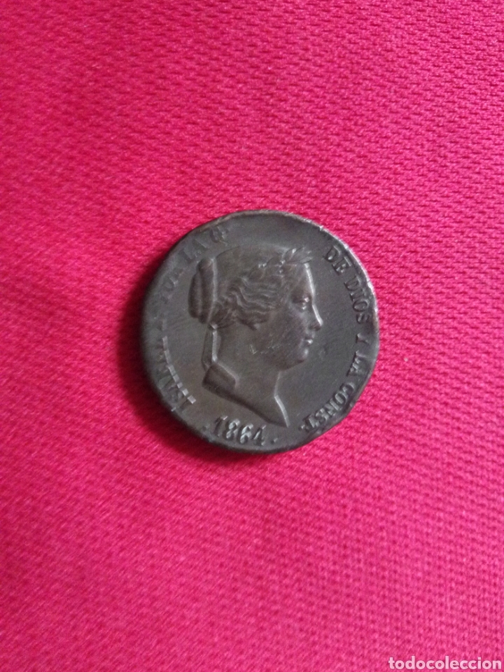 Monedas de Espa&ntilde;a: 25 CENT. DE REAL 1864 ISABEL II - Foto 1