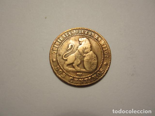 Monedas de Espa&ntilde;a: MONEDA DE 2 C&Eacute;NTIMOs DE 1870 de LA 1&ordf; REP&Uacute;BLICA - Foto 2