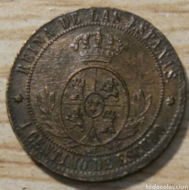 Monedas de Espa&ntilde;a: 1 c&eacute;ntimo de escudo Isabel II 1868 Sevilla - Foto 2