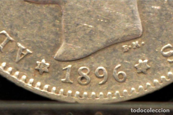 Monedas de España: 1 PESETA 1896 *18 *96 PGV ALFONSO XIII PLATA ESPAÑA - Foto 4 - 52071807