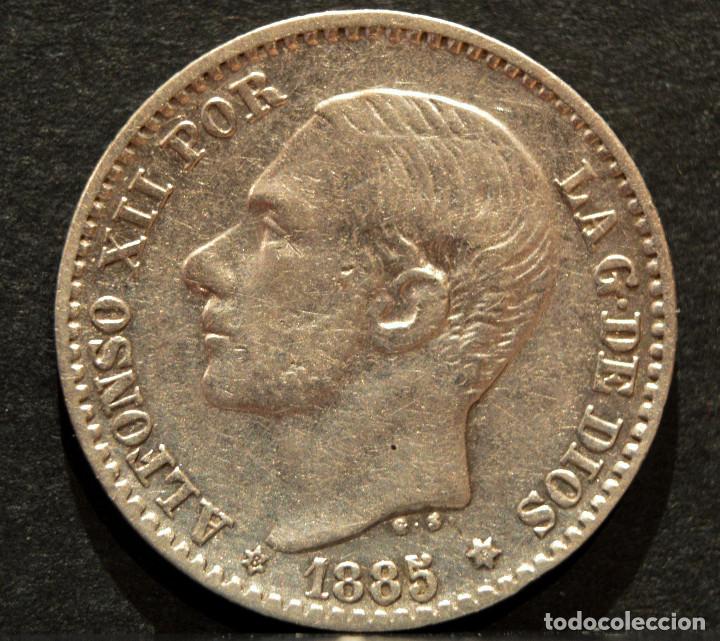 Monedas de España: 50 CÉNTIMOS 1885 *8 *6 ALFONSO XII ESPAÑA PLATA - Foto 2 - 58496815
