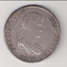 Monedas de España: MONEDA DE 8 REALES DE FERNANDO VII ACUÑADA EN MÉJICO EN 1814 ENSAYADOR JJ. PLATA. MBC+ (FE7-89). Lote 184455407