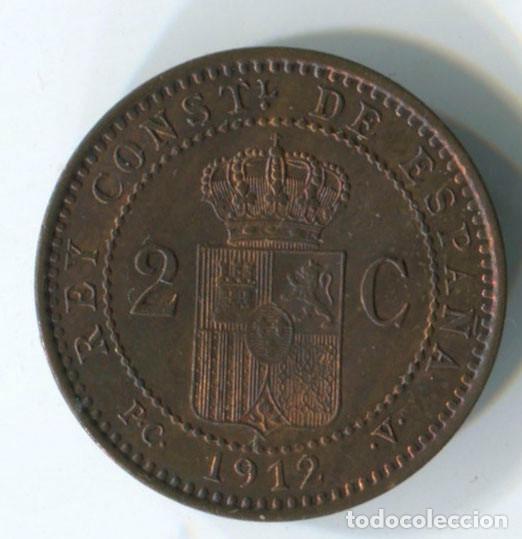 Monedas de Espa&ntilde;a: Alfonso XII. 2 c&eacute;ntimos de 1912. - Foto 2
