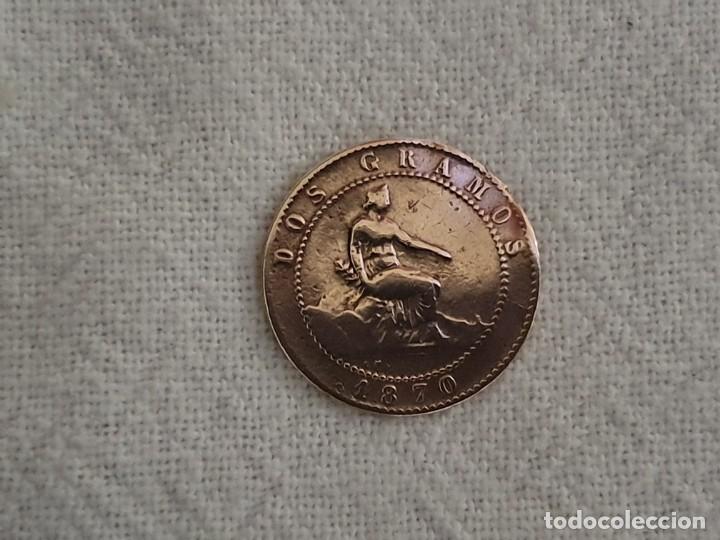 Monedas de Espa&ntilde;a: Moneda de 2 c&eacute;ntimos 1870 - MBC - Foto 1