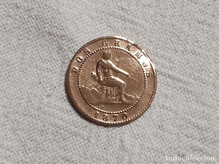 Monedas de Espa&ntilde;a: Moneda de 2 c&eacute;ntimos 1870 - MBC - Foto 3