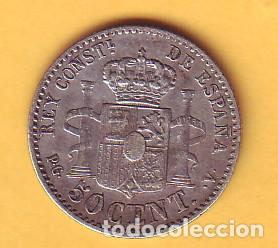 Monedas de Espa&ntilde;a: MONEDA DE ALFONSO Xlll DE 50 CTMOS. 1894 - Foto 2