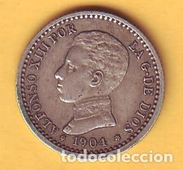 Monedas de Espa&ntilde;a: MONEDA DE ALFONSO XIII DE 50 CTMS. 1904 PC  V - Foto 1