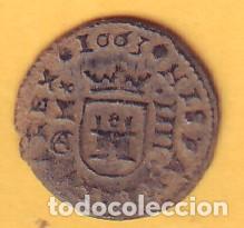 Monedas de Espa&ntilde;a: FELIPE IV CUATRO MARAVEDIS CECA DE CUENCA A&Ntilde;O 1663 - Foto 2