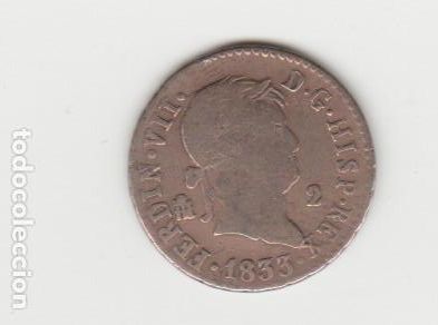 Monedas de Espa&ntilde;a: FERNANDO VII- 2 MARAVEDIS-1833-SEGOVIA - Foto 1