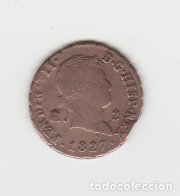Monedas de Espa&ntilde;a: FERNANDO VII- 2 MARAVEDIS-1827-SEGOVIA - Foto 1