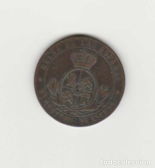 Monedas de Espa&ntilde;a: ISABEL II- 2,1/2 CENTIMO DE ESCUDO-1867-SEVILLA - Foto 2