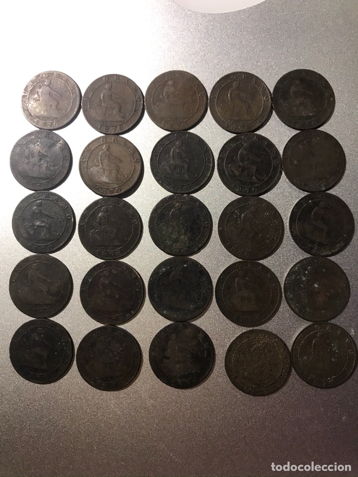 Monedas de Espa&ntilde;a: Lote de 25 monedas de un c&eacute;ntimo Gobierno Provisional - Foto 1
