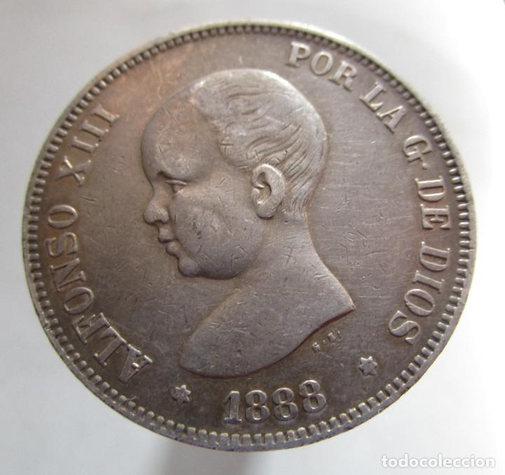 Alfonso xiii . 5 pesetas de plata del año 1888 - Vendido en Subasta