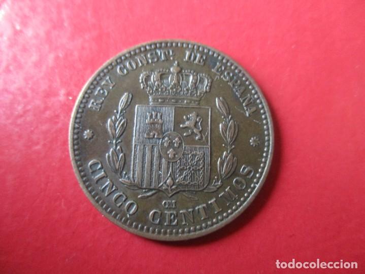 Monedas de Espa&ntilde;a: Alfonso XII. 5 centimos. 1877 Barcelona - Foto 2