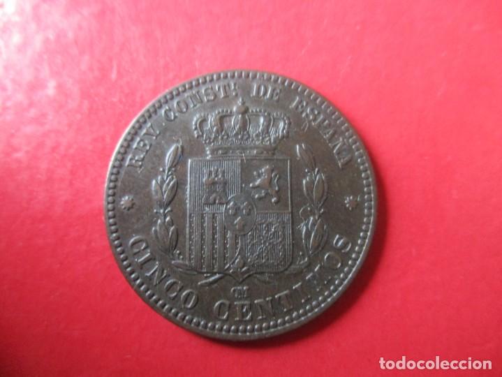 Monedas de Espa&ntilde;a: Alfonso XII. 5 centimos. 1879 Barcelona - Foto 2