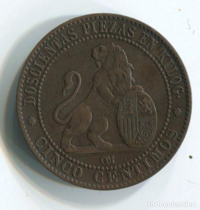 Monedas de Espa&ntilde;a: Bonitos 5 c&eacute;ntimos de 1870.